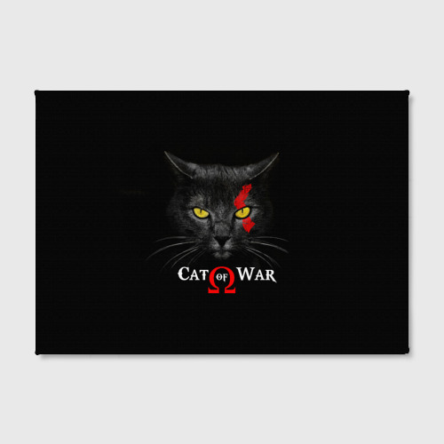 Холст прямоугольный Cat of war collab, цвет 3D печать - фото 2