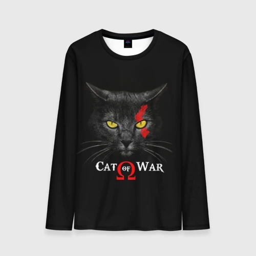 Мужской лонгслив 3D Cat of war collab