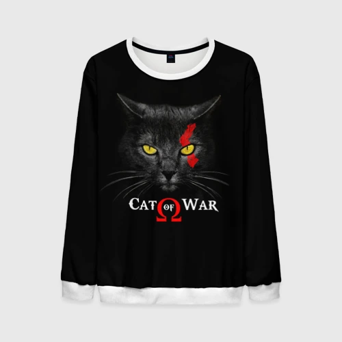 Мужской свитшот 3D Cat of war collab