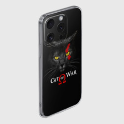 Чехол для iPhone 15 Pro Max силиконовый с защитой камеры Cat of war collab - фото 2