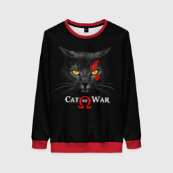 Женский свитшот 3D Cat of war collab