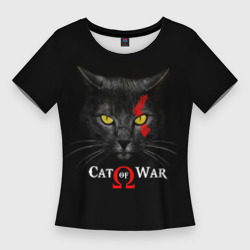 Женская футболка 3D Slim Cat of war collab
