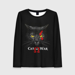 Женский лонгслив 3D Cat of war collab