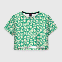 Череп удлинённый – Женская футболка Crop-top 3D с принтом купить