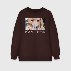 Женский свитшот oversize без начеса хлопок Марин Китагава аниме