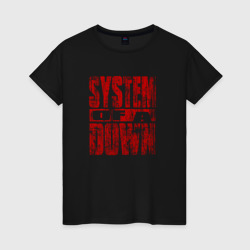 Женская футболка хлопок System of a Down ретро стиль