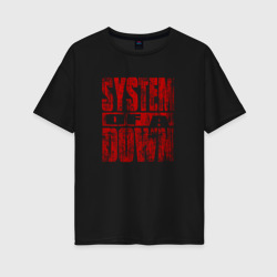 Женская футболка хлопок Oversize System of a Down ретро стиль