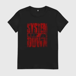 Женская футболка хлопок System of a Down ретро стиль