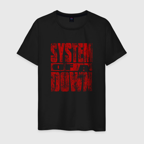 Мужская футболка из хлопка с принтом System of a Down ретро стиль, вид спереди №1
