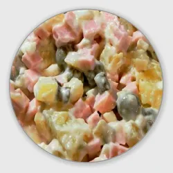 Круглый коврик для мышки Салат оливье