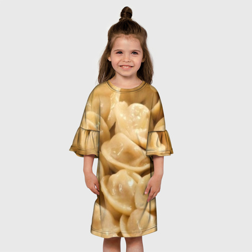 Детское платье 3D Пельмени, цвет 3D печать - фото 4