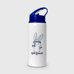 Бутылка для воды с трубочкой Gym bunny
