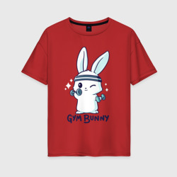Женская футболка хлопок Oversize Gym bunny