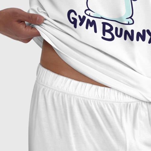 Мужская пижама хлопок Gym bunny, цвет белый - фото 6