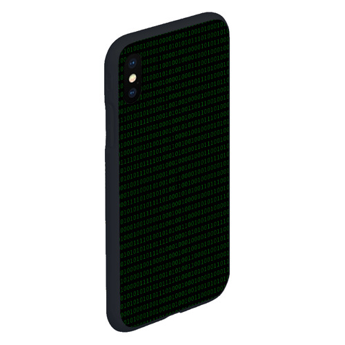 Чехол для iPhone XS Max матовый Однотонный двоичный код, цвет черный - фото 3