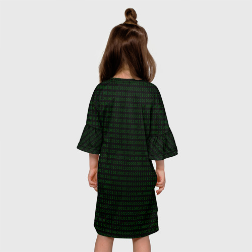 Детское платье 3D Однотонный двоичный код, цвет 3D печать - фото 5