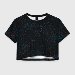 Красные и синие точки – Женская футболка Crop-top 3D с принтом купить