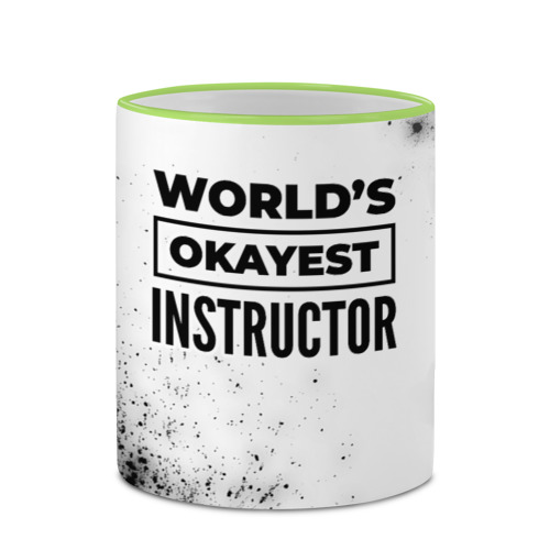 Кружка с полной запечаткой World's okayest instructor - white, цвет Кант светло-зеленый - фото 4