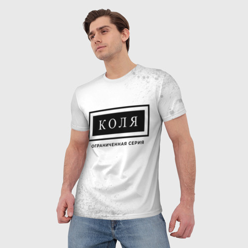 Мужская футболка 3D с принтом Коля: ограниченная серия, фото на моделе #1