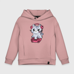 Детское худи Oversize хлопок Котёнок заядлый игроман