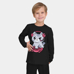 Детская пижама с лонгсливом хлопок Котёнок заядлый игроман - фото 2