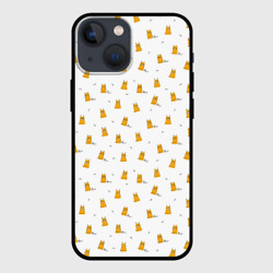 Чехол для iPhone 13 mini Весёлые и печальные собаки сибу-ину
