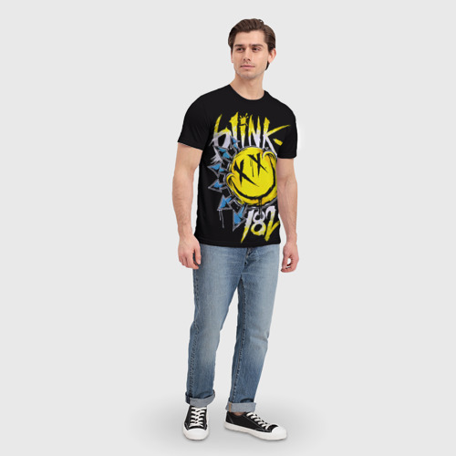 Мужская футболка 3D Блинк смайл, цвет 3D печать - фото 5