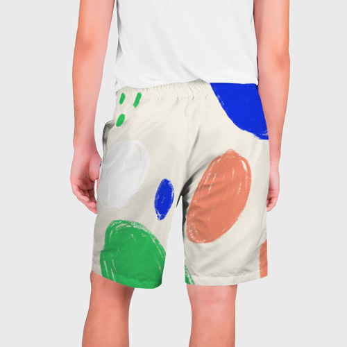 Мужские шорты 3D с принтом Разноцветные пятна, вид сзади #1