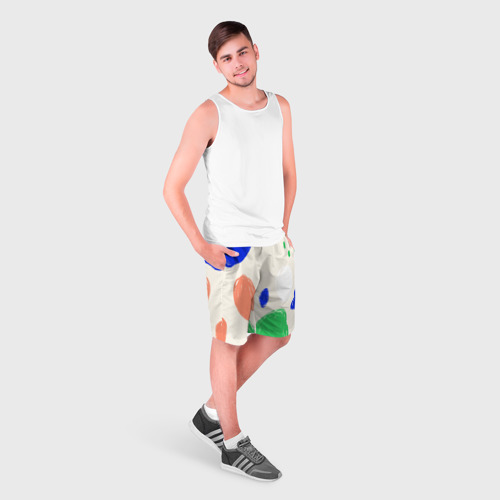 Мужские шорты 3D с принтом Разноцветные пятна, фото на моделе #1