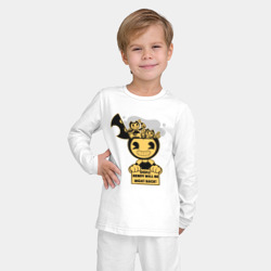 Пижама с принтом Бенди для ребенка, вид на модели спереди №2. Цвет основы: белый