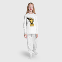 Пижама с принтом Бенди для ребенка, вид на модели спереди №3. Цвет основы: белый