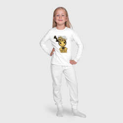 Пижама с принтом Бенди для ребенка, вид на модели спереди №4. Цвет основы: белый