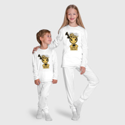 Пижама с принтом Бенди для ребенка, вид на модели спереди №5. Цвет основы: белый
