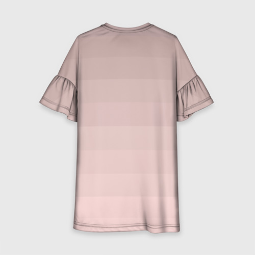Детское платье 3D Монохромный полосатый розовато-бежевый, цвет 3D печать - фото 2