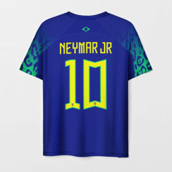 Мужская футболка 3D Неймар ЧМ 2022 сборная Бразилии гостевая