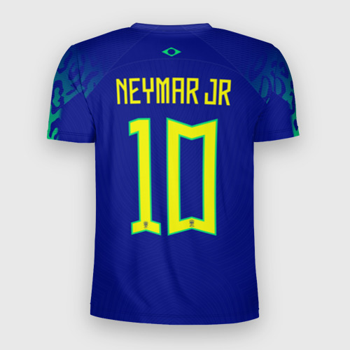 Мужская футболка 3D Slim Неймар ЧМ 2022 сборная Бразилии гостевая, цвет 3D печать - фото 2