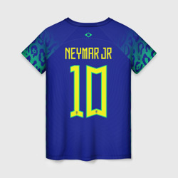 Женская футболка 3D Неймар ЧМ 2022 сборная Бразилии гостевая
