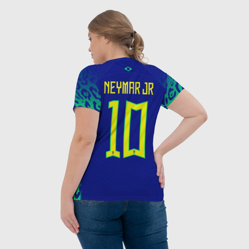 Женская футболка 3D Неймар ЧМ 2022 сборная Бразилии гостевая, цвет 3D печать - фото 7