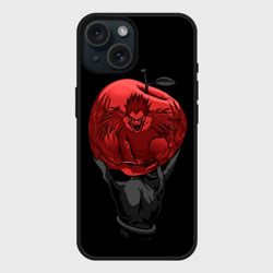 Чехол силиконовый для Apple iPhone 15 матовый Рюк и красное яблоко
