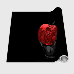 Бумага с принтом Рюк и красное яблоко для любого человека, вид спереди №2. Цвет основы: белый