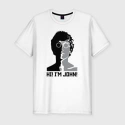 Мужская футболка хлопок Slim Джон Леннон - портрет