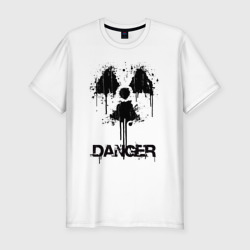 Мужская футболка хлопок Slim Danger radiation symbol