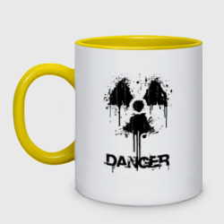 Кружка двухцветная Danger radiation symbol