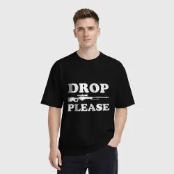 Мужская футболка хлопок Oversize Drop AWP Please - фото 2