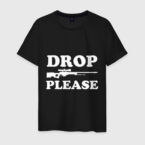 Мужская футболка хлопок Drop AWP Please, цвет черный