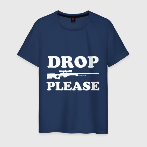Мужская футболка из хлопка с принтом Drop AWP Please, вид спереди №1