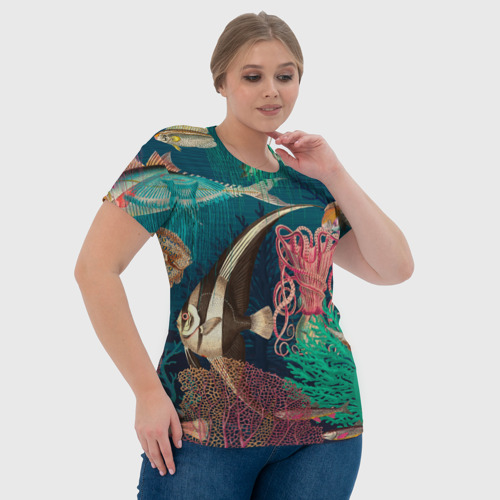 Женская футболка 3D с принтом Подводный мир - рыбки, фото #4