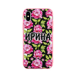 Чехол для iPhone X матовый Ирина в цветах