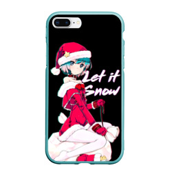 Чехол для iPhone 7Plus/8 Plus матовый Новогодняя аниме девочка Аянами - Let it snow