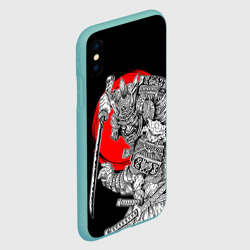 Чехол для iPhone XS Max матовый Самурай с мечом на черном фоне - фото 2